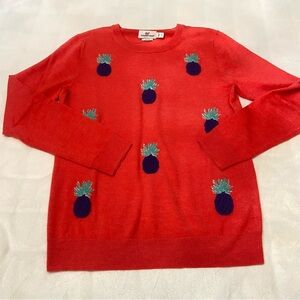 Vineyard Vines Merino Wool Pineapple Embroidered Sweater Size Small 2572
